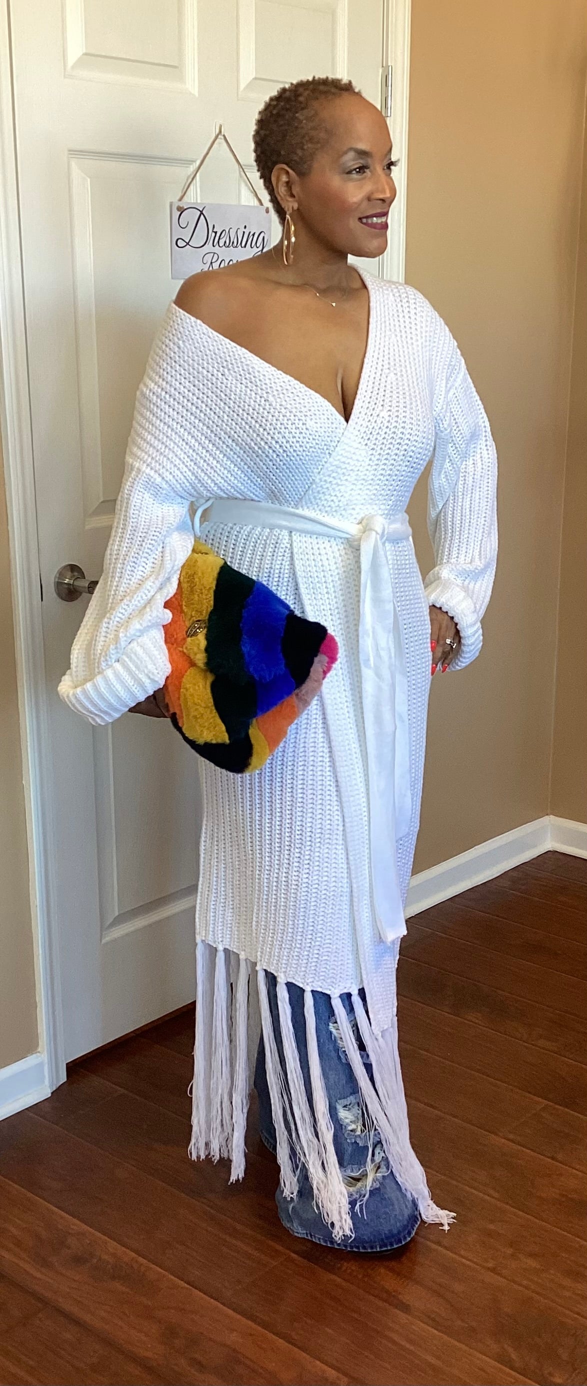 Mrs. Fringe Oversized Cardigan