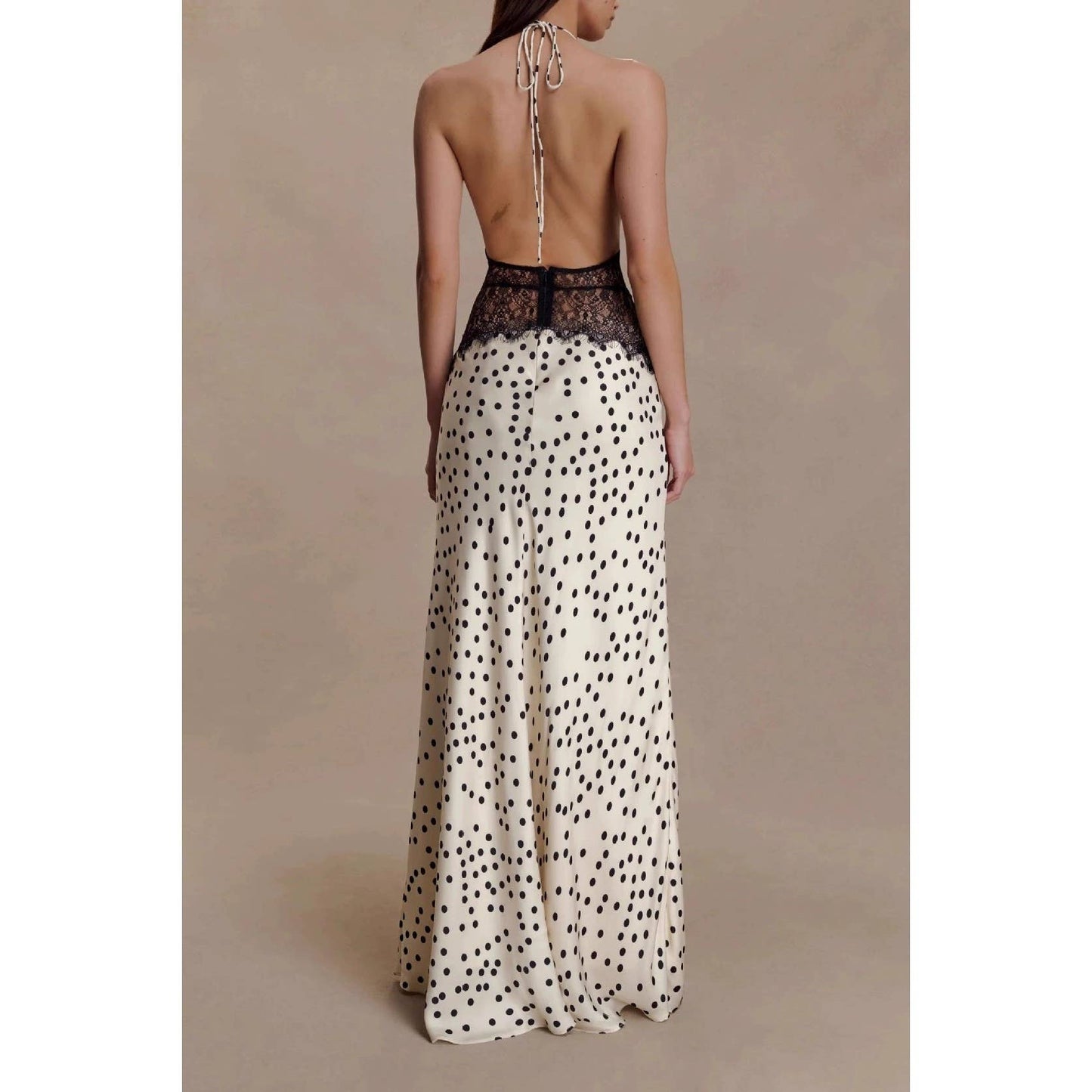 Vivian Polka Dot Lace Maxi Dress