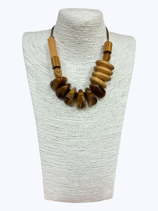 Acrylic & Wood Chunky Necklace