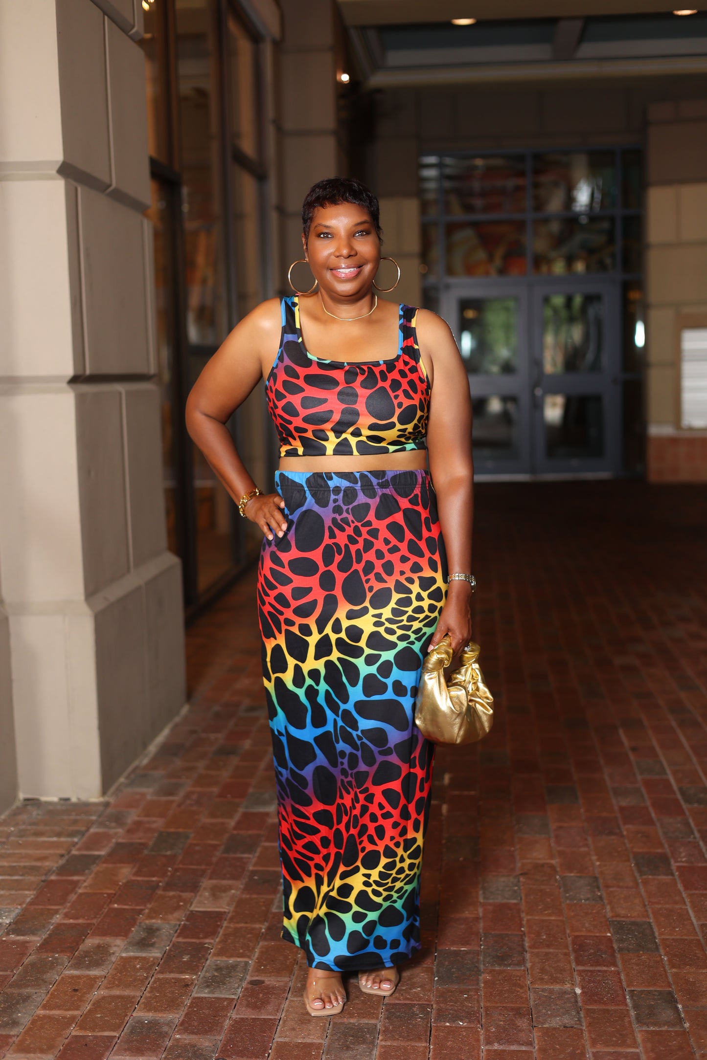 Ms. Jane Plus Size Leopard Two-Piece Skirt Set