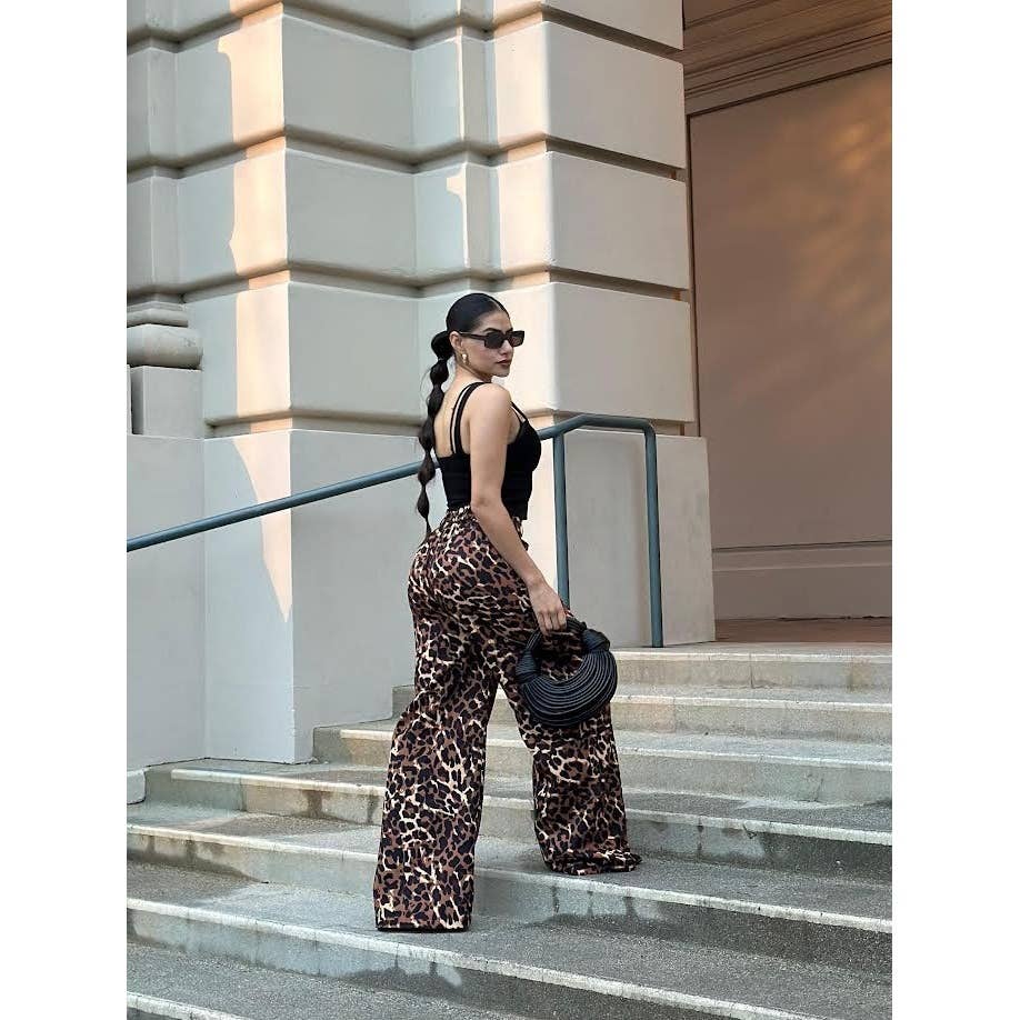 Animal Print Wide Leg Pant