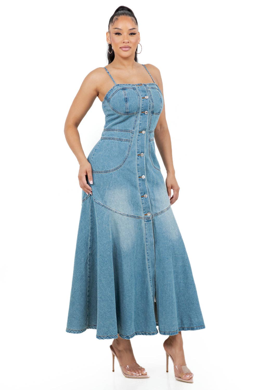 Gabrielle Denim Maxi Dress