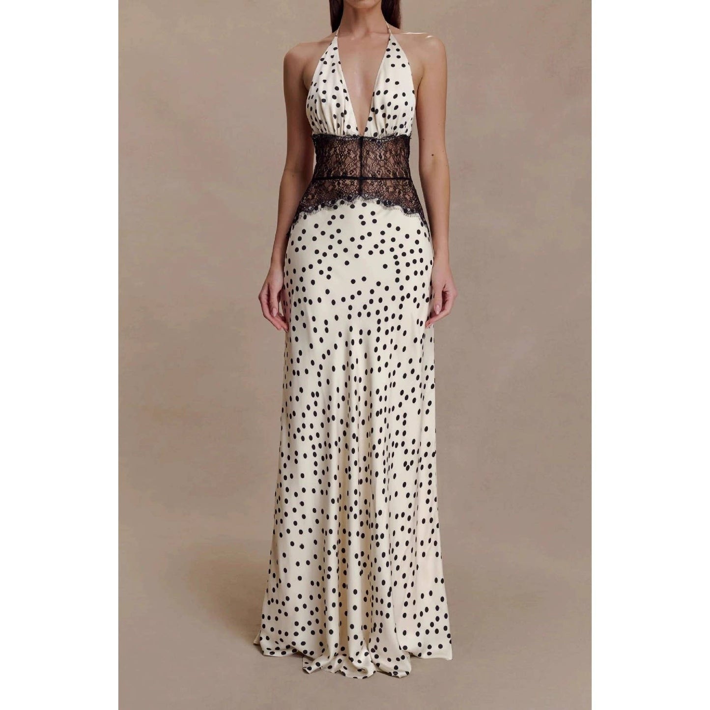Vivian Polka Dot Lace Maxi Dress