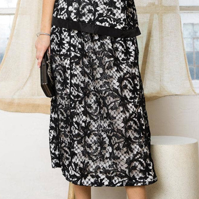 Tessa Lace & Satin Skirt Set