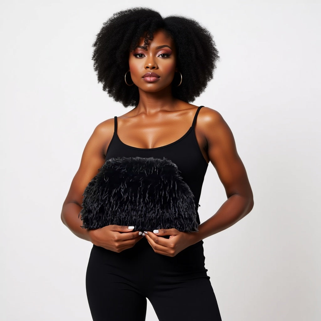 Monroe Furry Clutch Bag