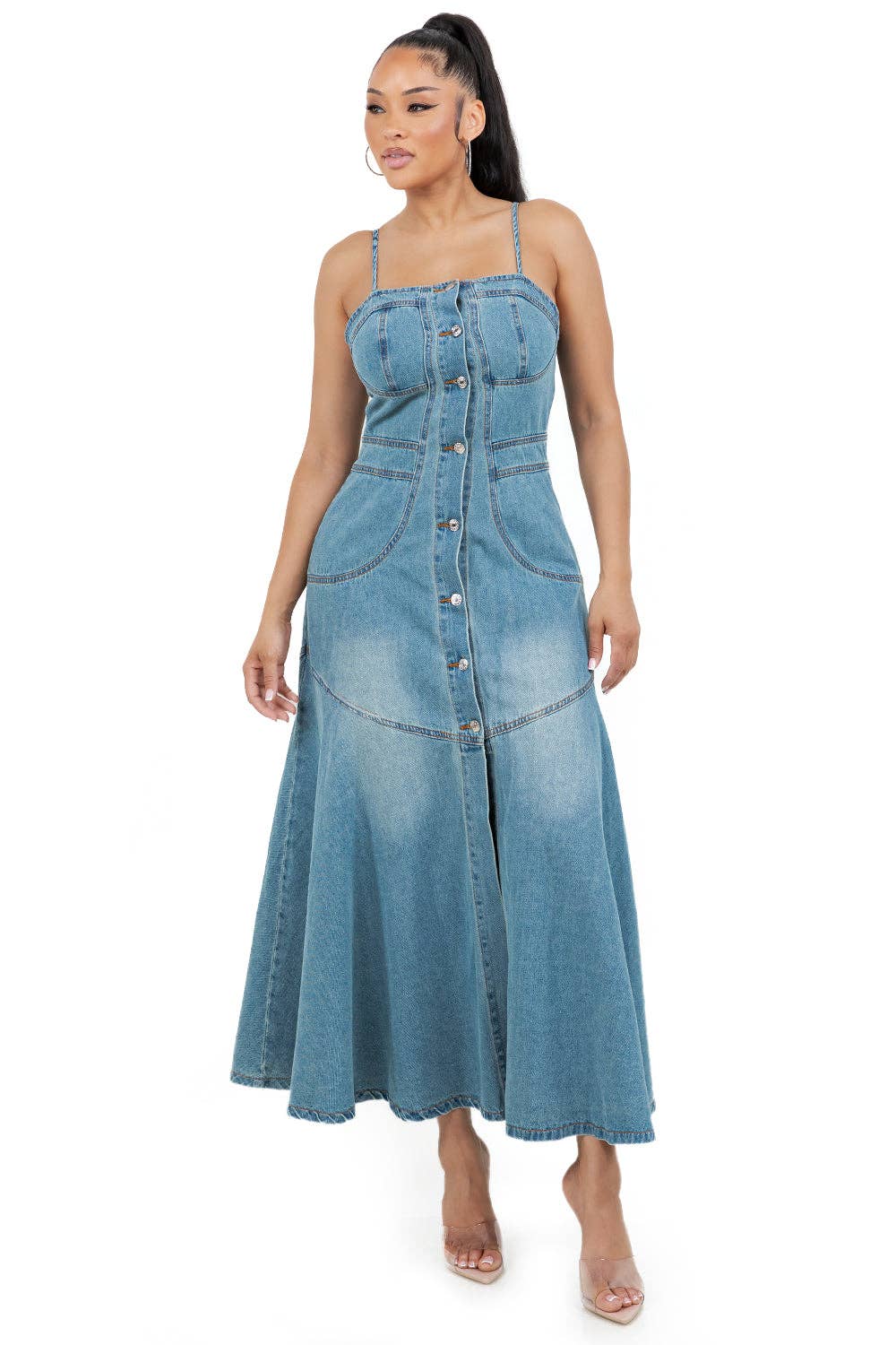 Gabrielle Denim Maxi Dress