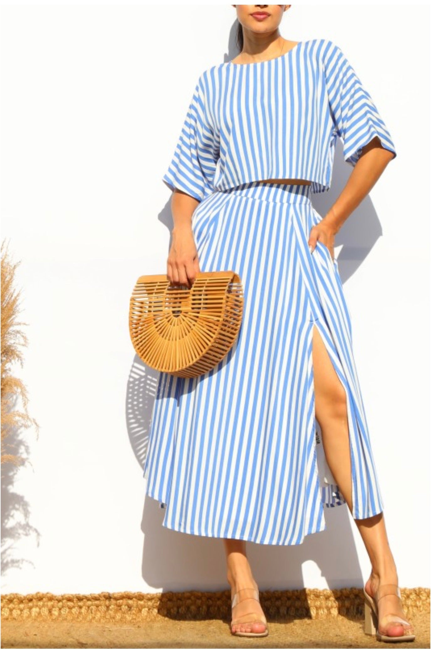 Kristie Stripe 2-Piece Skirt Set