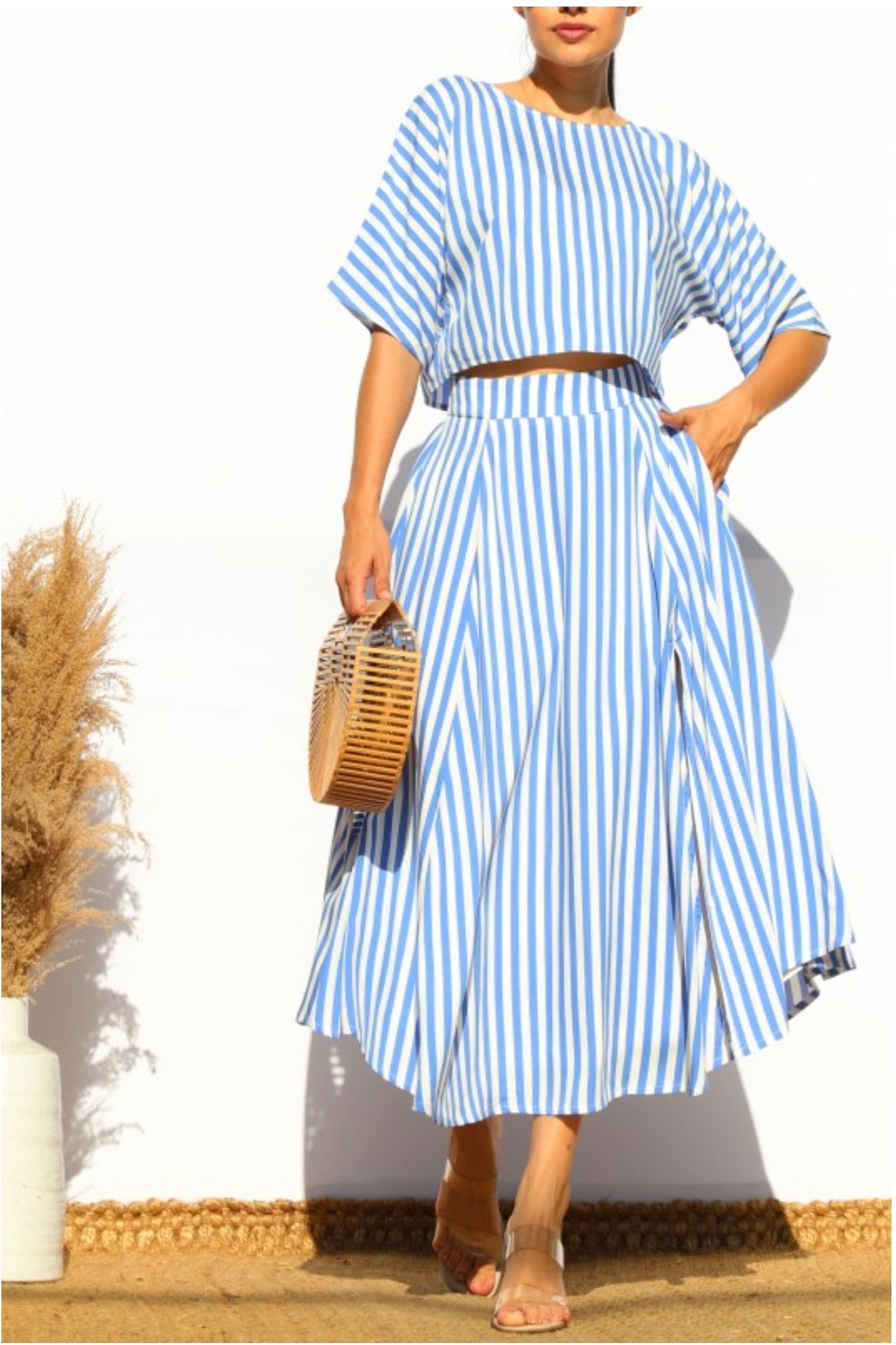 Kristie Stripe 2-Piece Skirt Set