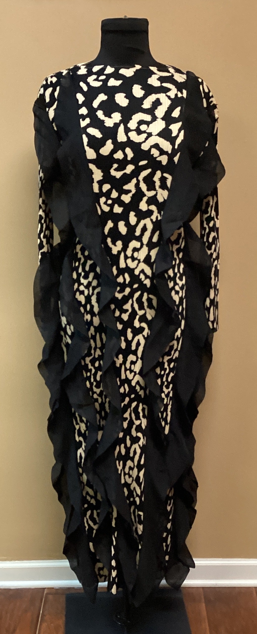 Crystal Leopard Print Ruffle Dress