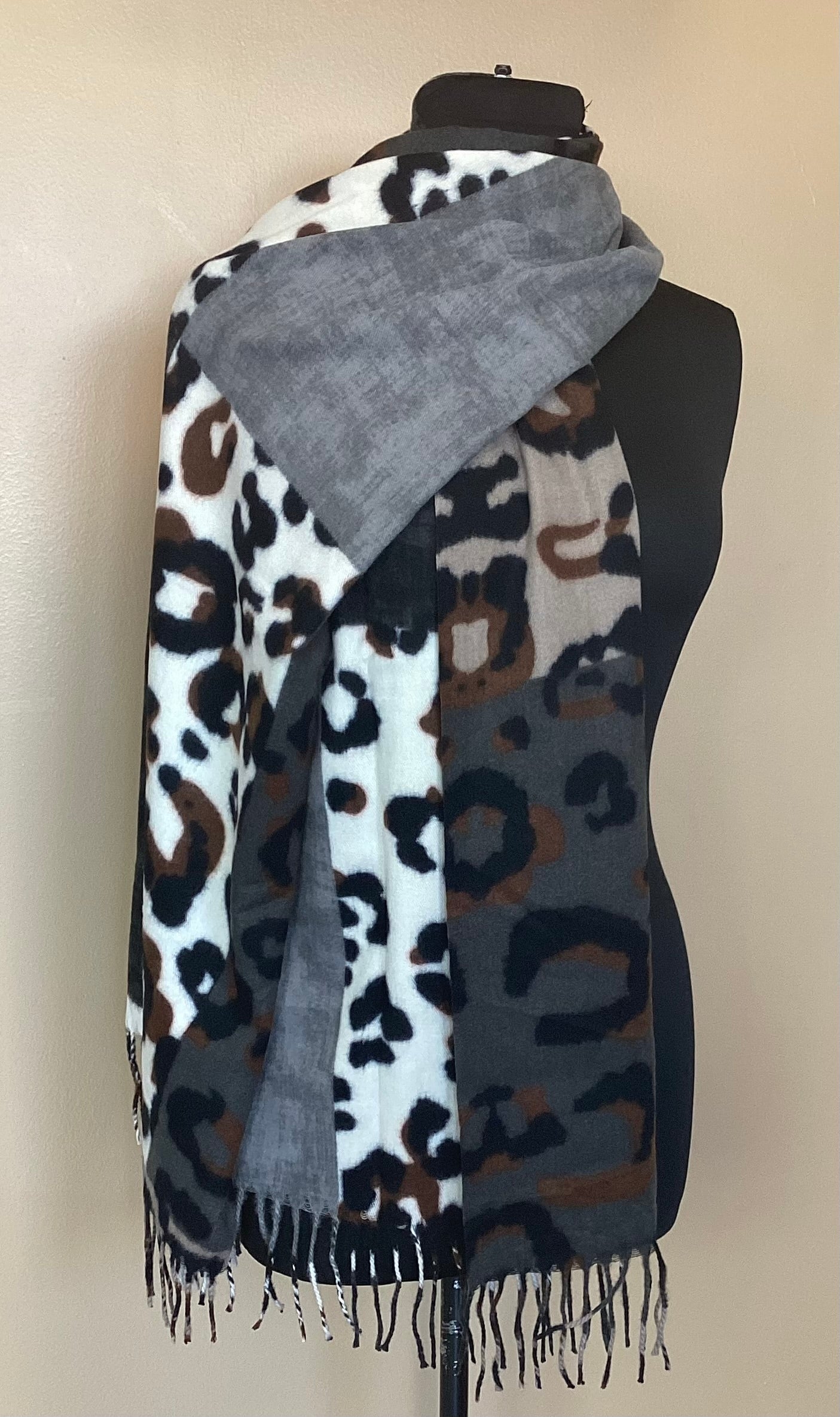Leopard Print Cashmere Scarves