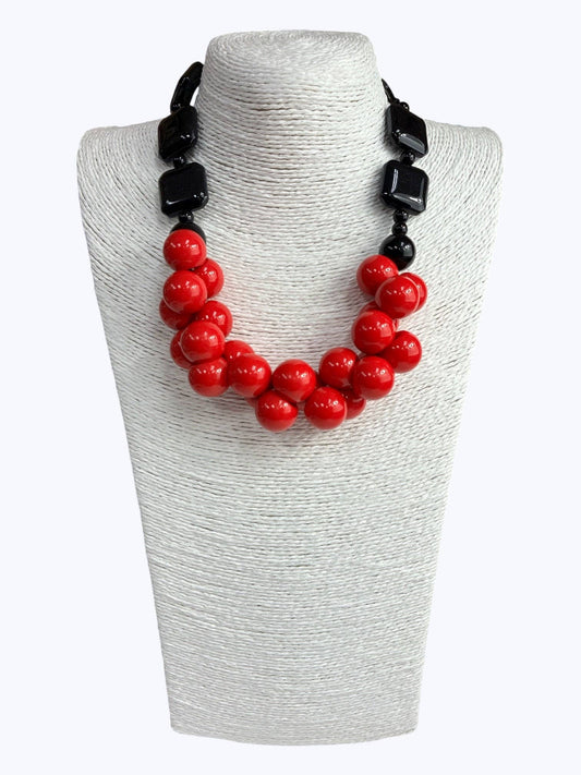 Sculpted Bead Statement Necklace
