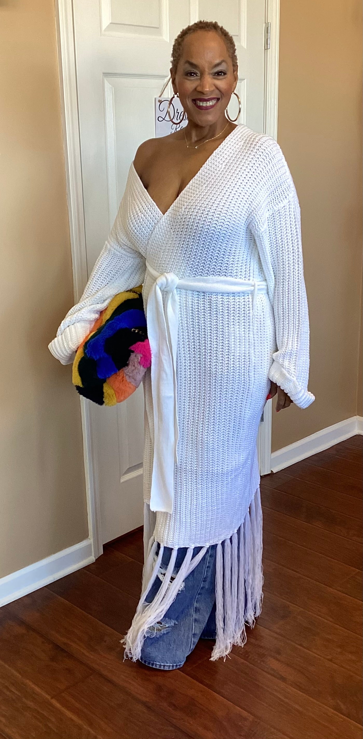 Mrs. Fringe Oversized Cardigan