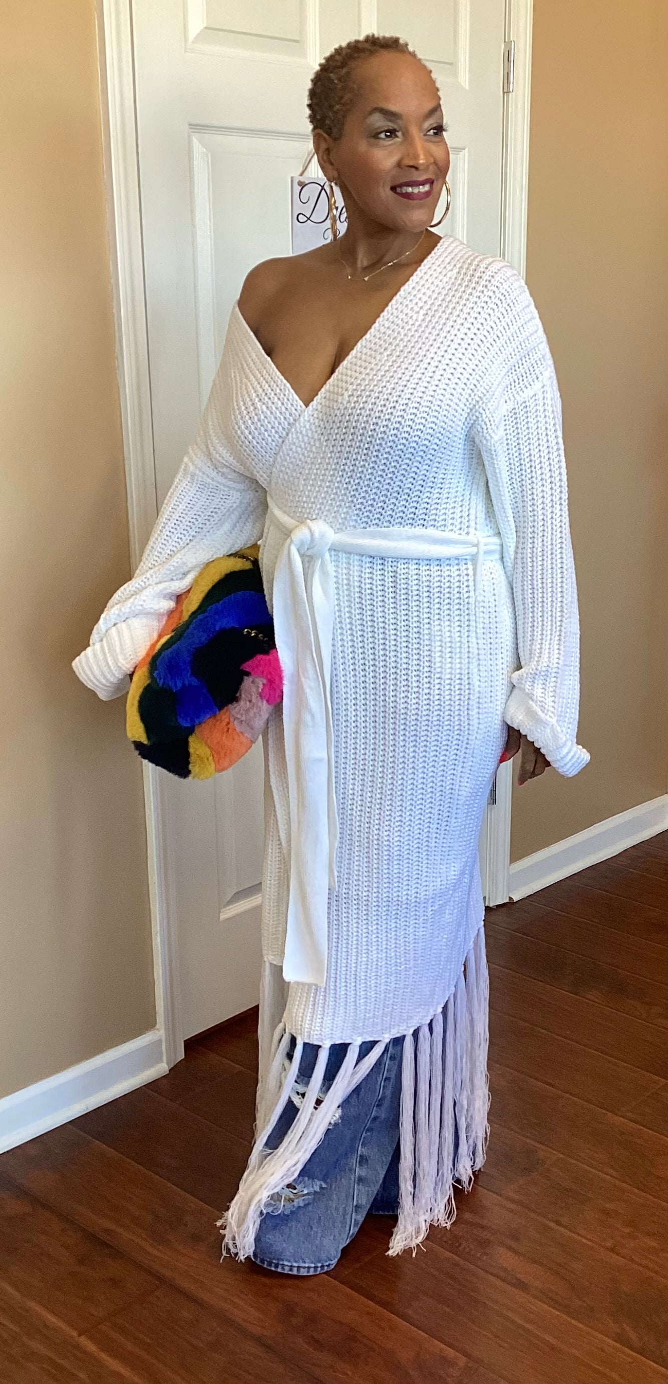 Mrs. Fringe Oversized Cardigan