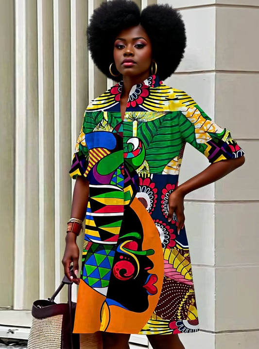 In Living Color Shirt Dress