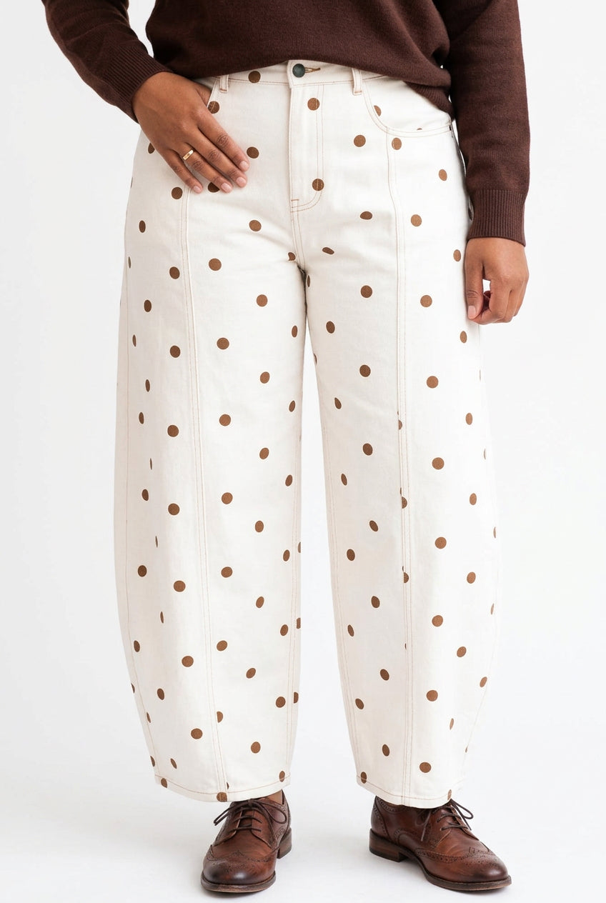 Polka Dot Barrel Jeans