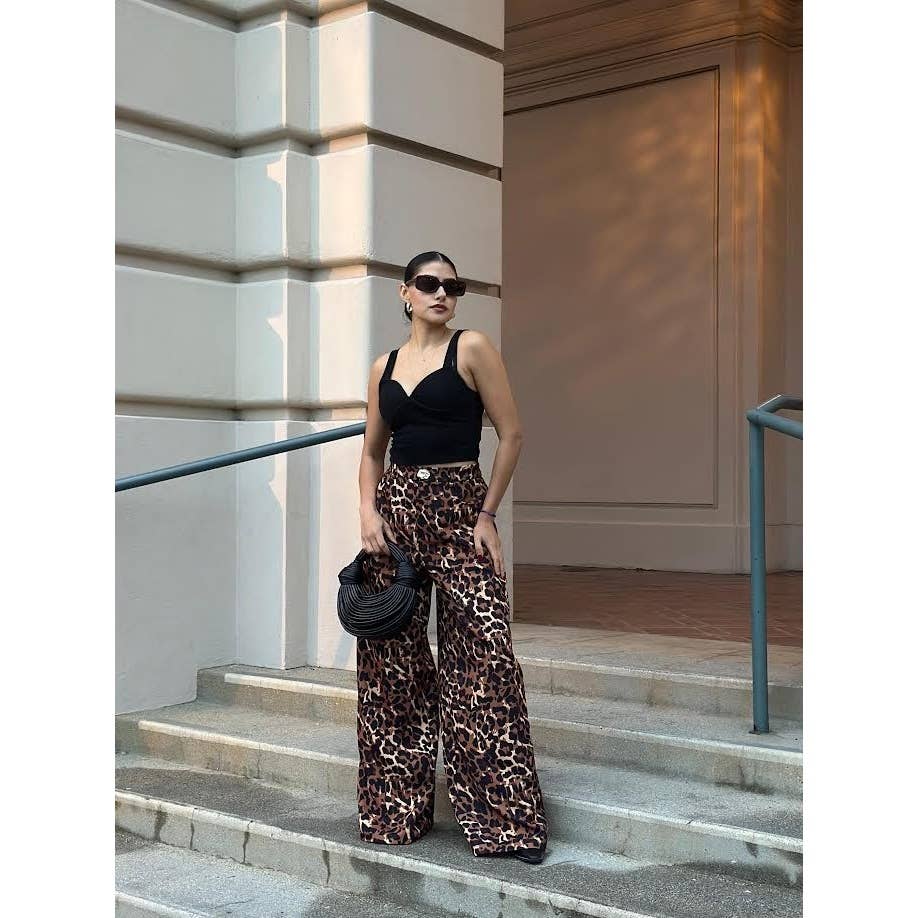 Animal Print Wide Leg Pant