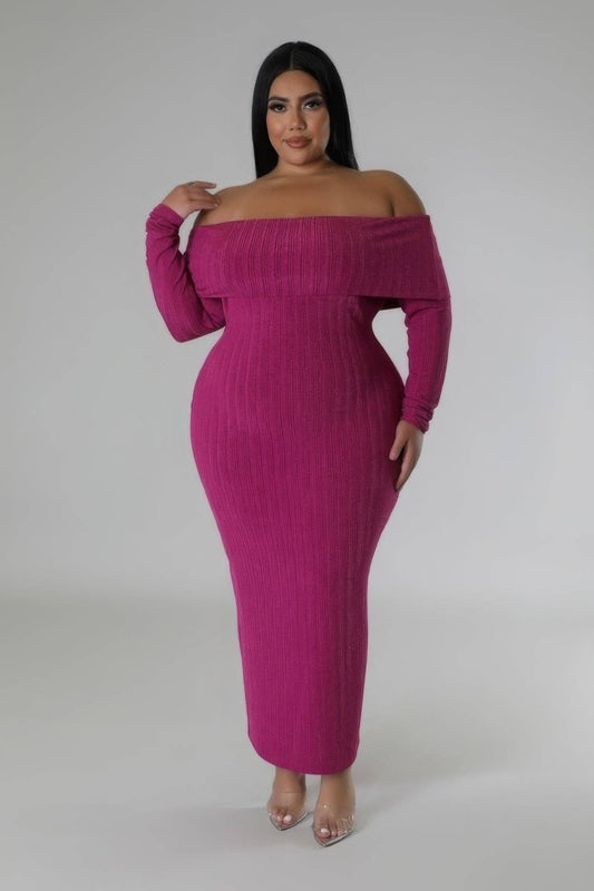 Plus Size Off Shoulders Dress