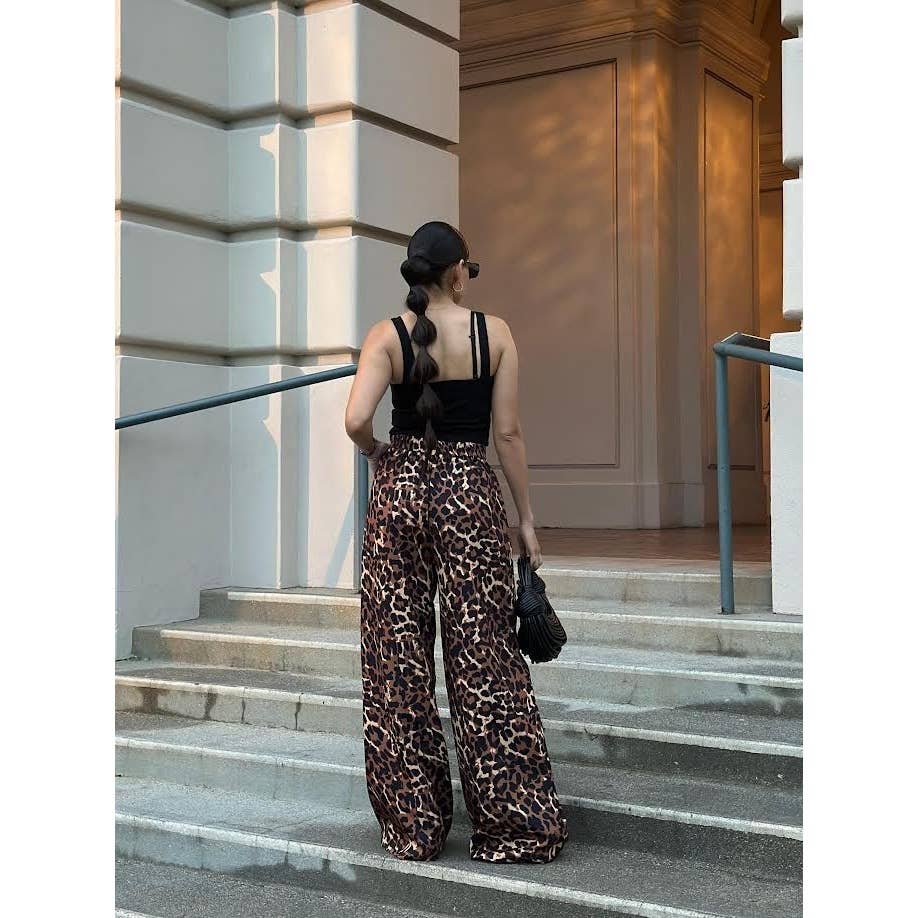 Animal Print Wide Leg Pant