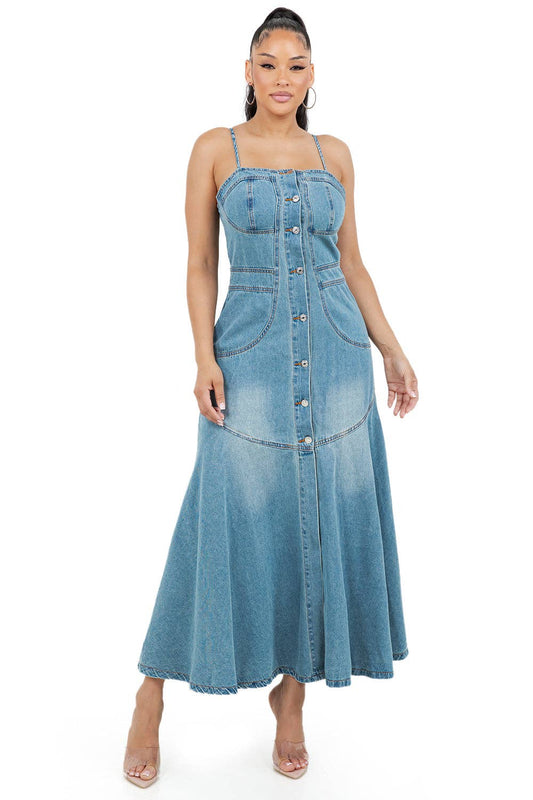 Gabrielle Denim Maxi Dress