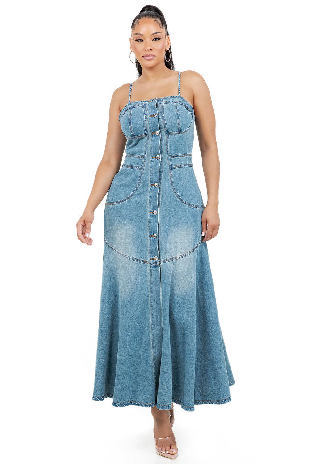 Gabrielle Denim Maxi Dress